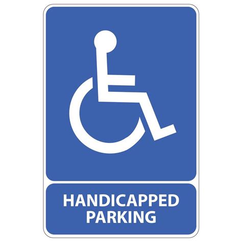 Rectangular Plastic Handicapped Parking Sign-PSE-0048 - The Home Depot