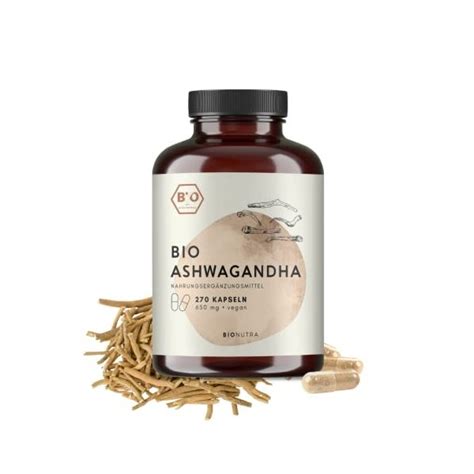 BIONUTRA Ashwagandha bio 270 gélules de 650 mg 207 g 3 Mois