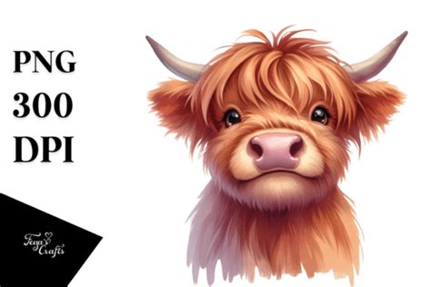 Expressive Funny Highland Cow Png Graphic By Anastasia Feya · Creative Fabrica