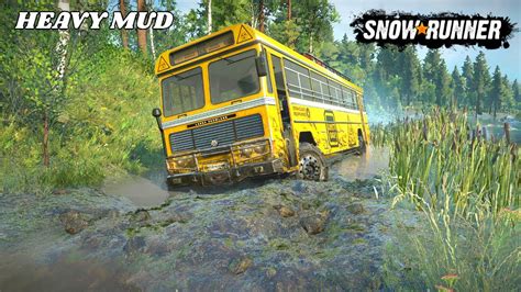 Extreme Off Roading With Snow Runner Bus Mod Youtube