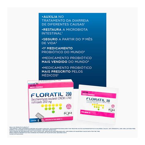 Antidiarreico Floratil Pediátrico 200mg 6 Sachês Drogarias Pacheco