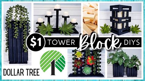 NEW DOLLAR TREE DIY Using TUMBLING TOWER BLOCKS Modern Boho Home