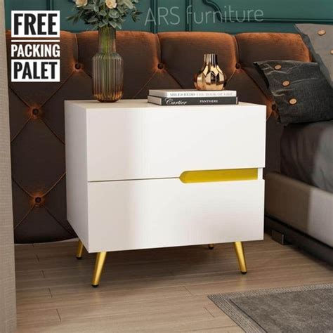 Jual Nakas Minimalis Bedside Table Meja Nakas 2 Laci Meja Sudut