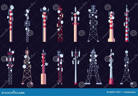 Communication Tower Telecom Relay Antenna With Mobile Phone Signal