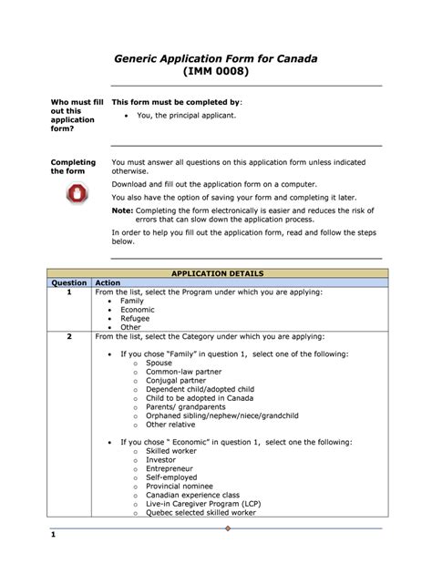 Generic Application Form For Canada Imm 0008 Fill Out And Sign Printable Pdf Template