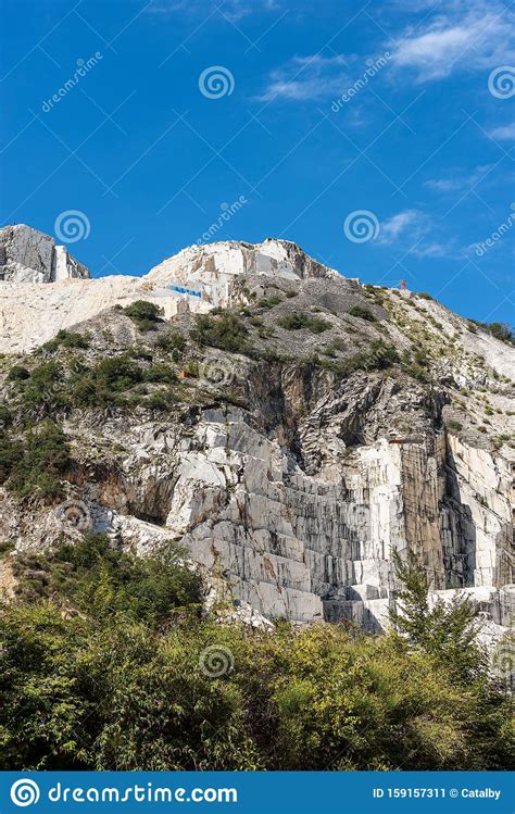 White Carrara Marble Quarry Apuan Alps Tuscany Italy Stock Image