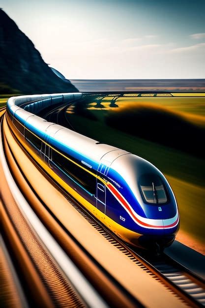 Premium Photo High Speed Train In Motion On The Railway