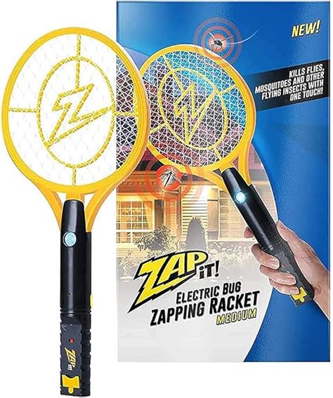 Zap It Electric Fly Swatter Racket And Mosquito Zapper High Duty 4 000 Volt