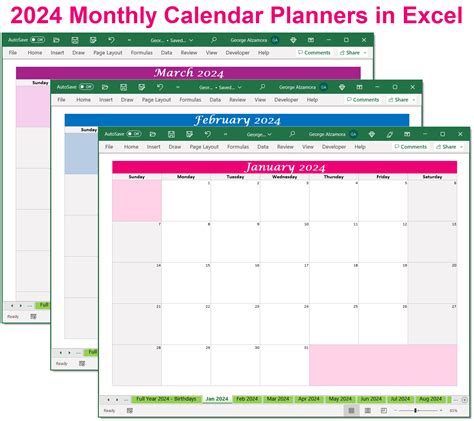 Printable 2024 Calendar Spreadsheet Best Downloadable Excel Templates