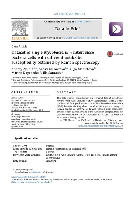 Pdf Dataset Of Single Mycobacterium Tuberculosis Bacteria Cells With