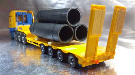 Herpa Aa Mb Actros Slt Low Boy Semitrailer Regel Pipe Load