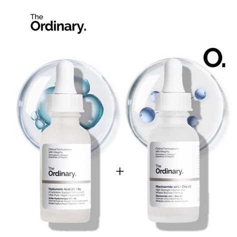 The Ordinary Acne Serum Whitening Set Hyaluronic Acid 2 B5 Niacinamide 10 Zinc 1