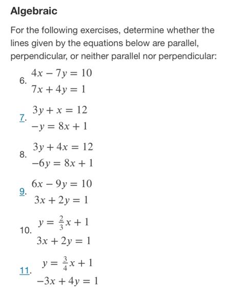 Solved Algebraic For The Following Exercises Determine Chegg