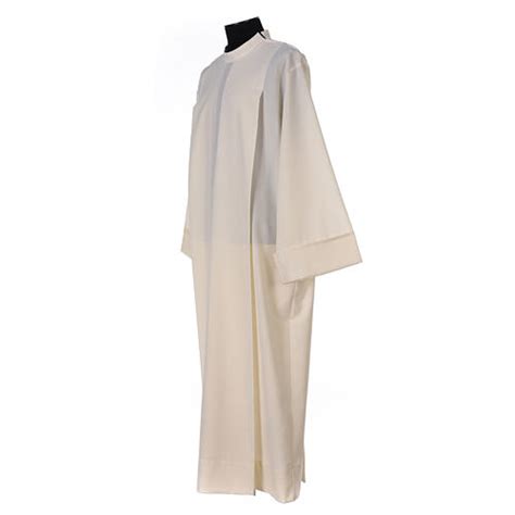 Liturgical Alb 55% polyester 45% wool with shoulder zipper, ivory color ...