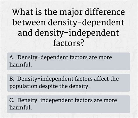 Density Independent Factors