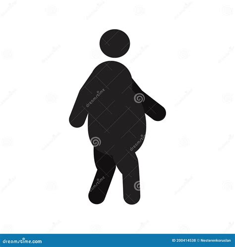 Fat Man In Side View Silhouette Icon Stock Vector Illustration Of