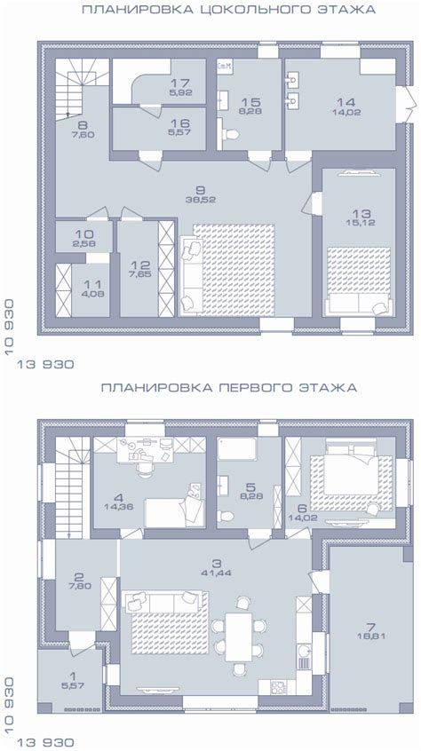 Проект дома 7 на 7 с цокольным этажом - 90 фото