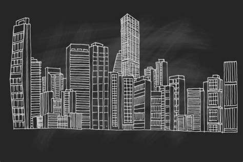 Miami Skyline Drawing Illustrations, Royalty-Free Vector Graphics ...