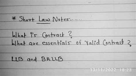 Short Law Notes What Is Contract What Are The Essentials Of Valid