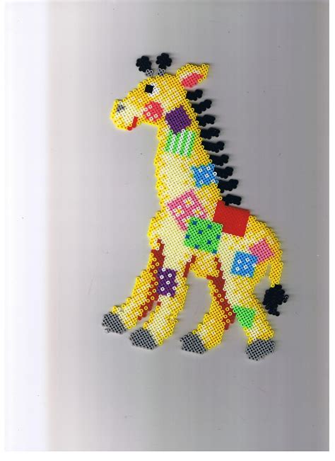 Giraffe Teddy Hama Perler By Dorte Larsen Perler Beads Perler Bead