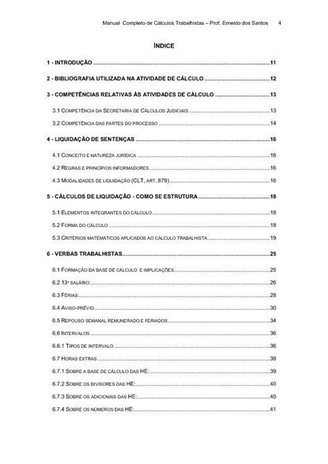 MANUAL COMPLETO DE CÁLCULOS TRABALHISTAS por Prof Ernesto dos Santos