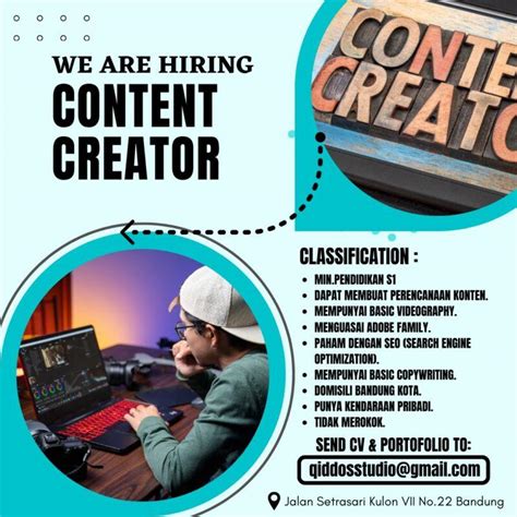 Lowongan Kerja Content Creator Di Qiddos Studio LokerBandung Id