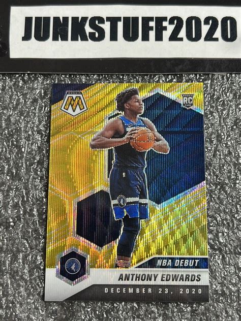 Anthony Edwards Mosaic Nba Debut Gold Wave Price Guide