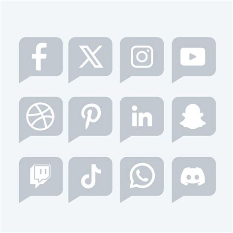 Premium Vector Social Media Icon Set Vector Logos With X Logo