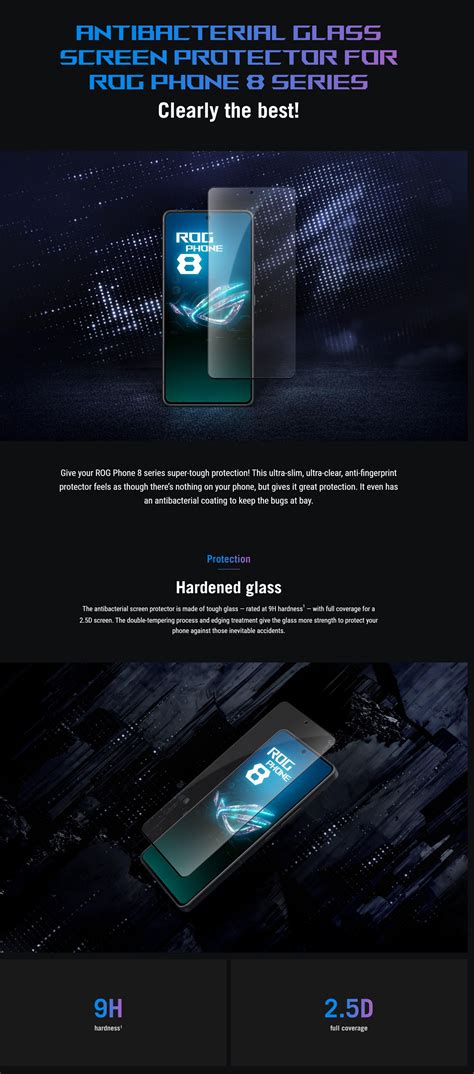ASUS Antibacterial Glass Screen Protector for ROG Phone 8 Series