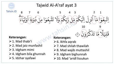 Tajwid Surat Al A Raf Ayat 3 TAHSIN