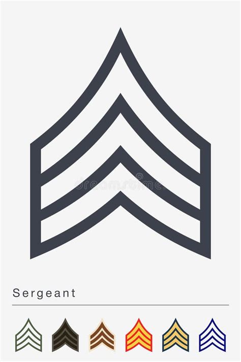 Military Ranks And Insignia Stripes And Chevrons Of Army Stock Vector