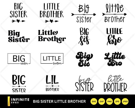 Big Sister Svg Big Brother Svg 16 Design Big Sister Shirt Svg Siblings