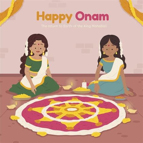 Free Vector Cartoon Indian Onam Illustration Vector Free