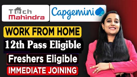 Tech Mahindra Recruitment Capgemini Recruitment Work From Home