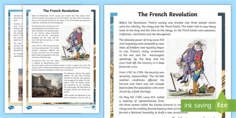 The French Revolution Fact File Teacher Made