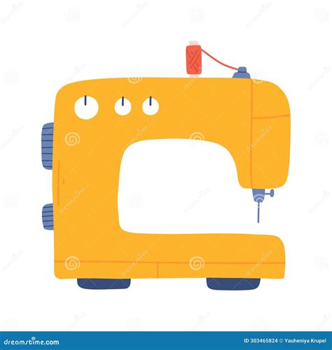 Isolated Sewing Machine. Electric Sewing Illustration. Stock Vector ...