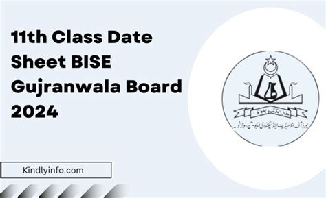 11th Class 1st Year Date Sheet 2024 Bise Gujranwala Board By Kindlyinfo Medium