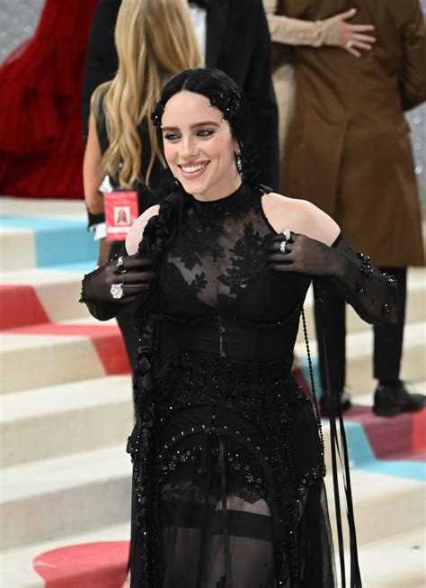 Billie Eilish Wore A Beautiful Black Lace Corset Dress At The 2023 Met Gala