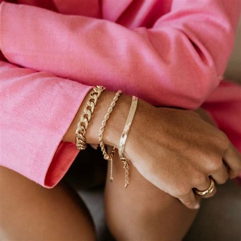 Pulseira Elos Golden Banhado A Ouro 18k Anexa Store Bangles