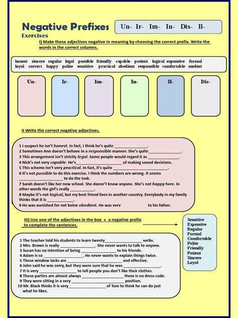 Prefixes Esl Printable Worksheets And Exercises Worksheets Library