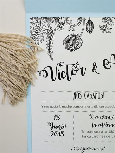 Invitaci N Carpeta Flower Invitaciones De Boda En Carpeta De Pico