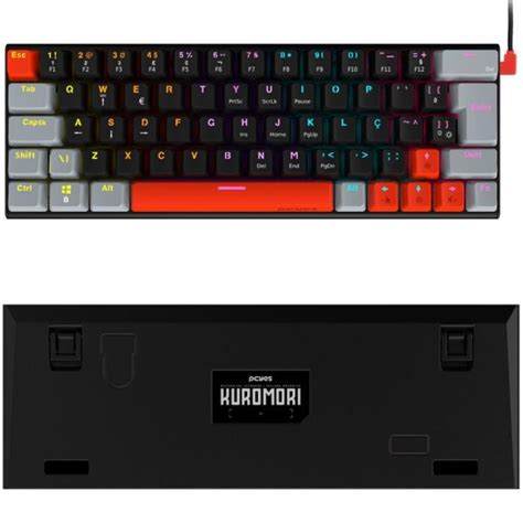 Teclado Gamer Mecanico Kuromori Switch Blue Led Rainbow Cor De