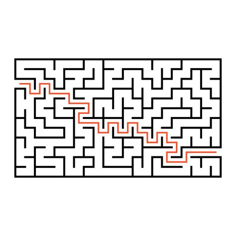 Labyrinthe Rectangulaire Abstrait Jeu Pour Les Enfants Casse T Te