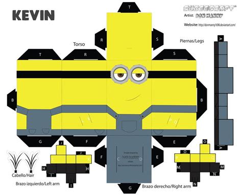 11 Simple Minion Papercraft Template BecCagPeg