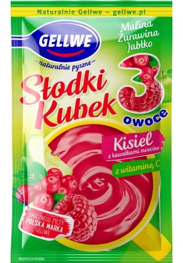 KISIEL GELLWE SLODKI KUBEK 3 OWOCE 30G MALINA ZURAWINA JABLK