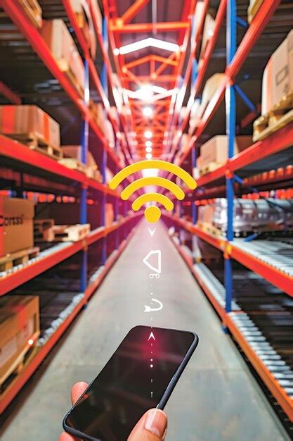 Premium Photo A Logistics Warehouse With Iot Technology Tracking