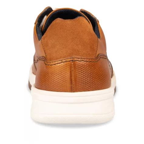 Baskets COGNAC Homme CUIR Lacets DENIM SIDE CUIR