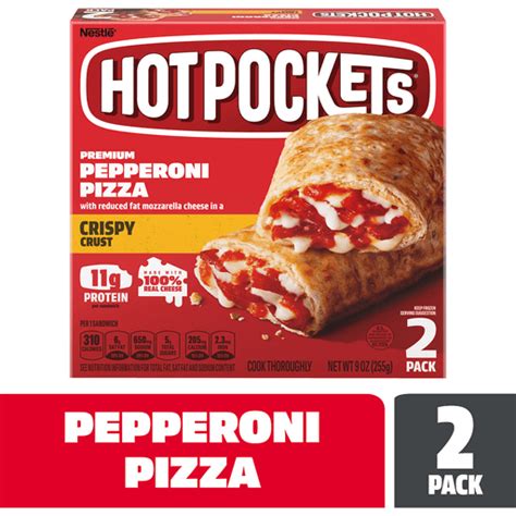 Hot Pockets Pepperoni Pizza Crispy Crust Frozen Snacks Pizza Snacks Made With Mozzarella Cheese