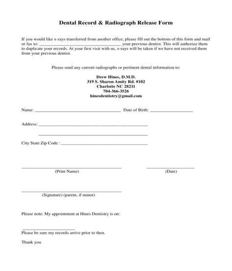 Free 6 Dental Records Release Forms In Pdf Ms Word