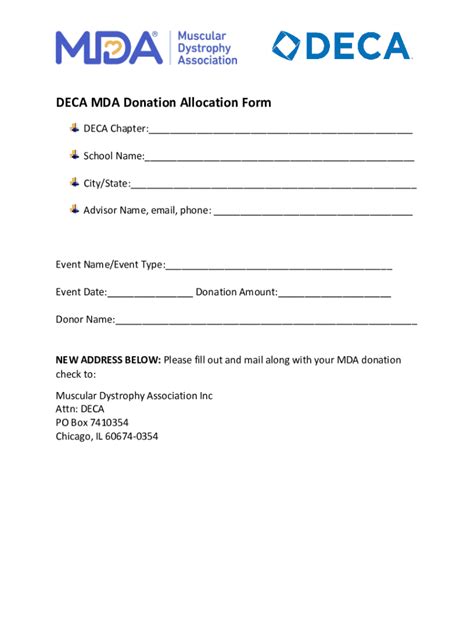 Fillable Online Deca Mda Donation Allocation Form Fax Email Print